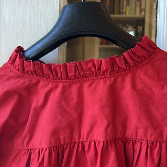 Red Ruffle Collar Blouse - Picture 7 of 10